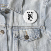Feeling Feral Raccoon Coffee Cute Funny Trash Pand Button (Beispiel)