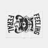Feeling Feral Raccoon Coffee Cute Funny Trash Pand Fleecedecke (Vorderseite (Horizontal))