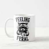 Feeling Feral Raccoon Coffee Cute Funny Trash Pand Kaffeetasse (Links)