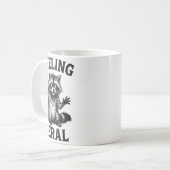 Feeling Feral Raccoon Drink Coffee Funny Trash Pan Kaffeetasse (Vorderseite Links)