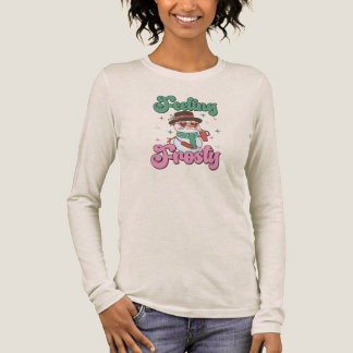 Feeling Frosty Retro Snowman  Tri-Blend Shirt