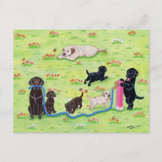 Feeling Labradors Painting Postkarte (Vorderseite)