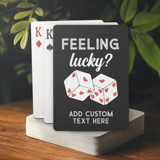 Feeling Lucky - Dice with Hearts - Custom Text Spielkarten