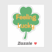 Feeling Lucky Four-Leaf Clover St Patricks Day Aufkleber (Blatt)
