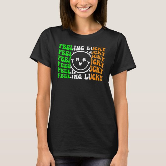 Feeling Lucky Irish Flag Shamrock Leaf St Patrick' T-Shirt (Vorderseite)