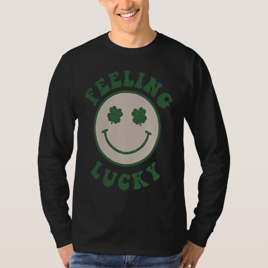 Feeling Lucky Smile Face St Patrick Day T-Shirt (Vorderseite)