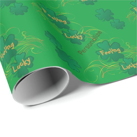 Feeling Lucky St. Patrick's Day Geschenkpapier (Rolleneckpunkt)