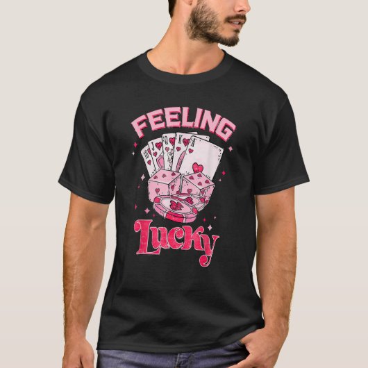 Feeling Lucky Valentine Pocket Xoxo Lucky Valentin T-Shirt (Vorderseite)