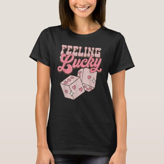 Feeling Lucky Valentines Day Cute Hearts Girls Boy T-Shirt (Vorderseite)