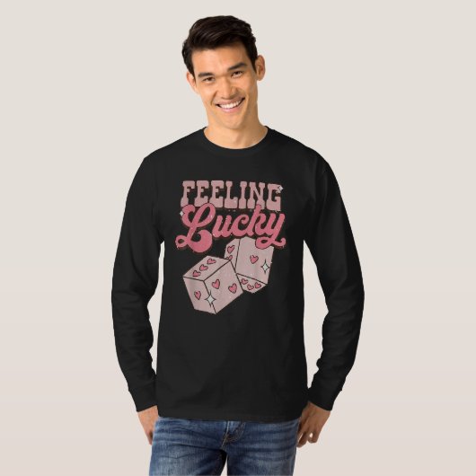 Feeling Lucky Valentines Day Cute Hearts Girls Boy T-Shirt (Vorne ganz)