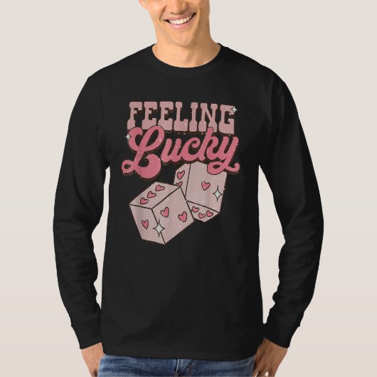 Feeling Lucky Valentines Day Cute Hearts Girls Boy T-Shirt (Vorderseite)