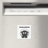 Feeling Sheepish Cute Sheep Cartoon with Funny Pun Magnet (In Situ (Geschirrspüler))