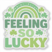 Feeling So Lucky Green Rainbow St. Patrick’s Day Aufkleber (Vorderseite)