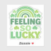 Feeling So Lucky Green Rainbow St. Patrick’s Day Aufkleber (Blatt)
