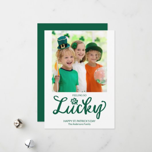 Feeling So Lucky, Modern Photo St. Patrick's Day  Feiertagskarte (Vorderseite/Rückseite Beispiel)