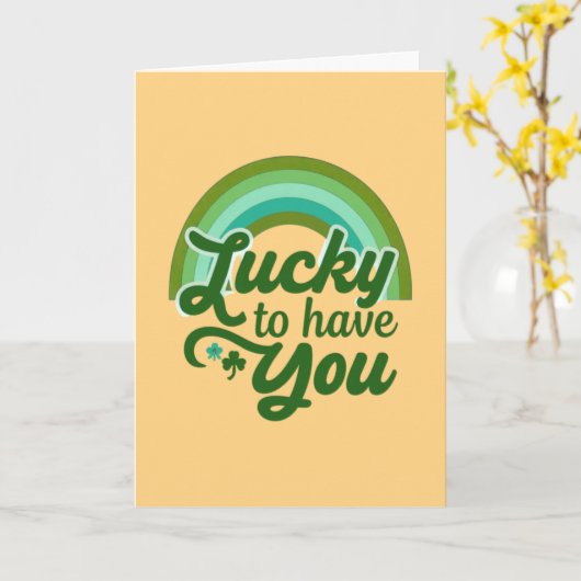 Feeling So Lucky to Have You Retro St Patricks Day Karte (Gelbe Blume)