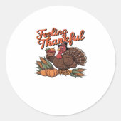 Feeling thankful Classic T-Shirt Runder Aufkleber (Vorderseite)