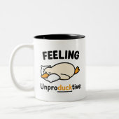 Feeling Unproductive Duck Mug, Funny Coworker gift Zweifarbige Tasse (Links)