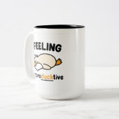 Feeling Unproductive Duck Mug, Funny Coworker mug Zweifarbige Tasse (Vorderseite Links)