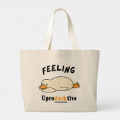 Feeling Unproductive Funny Sleeping Duck Meme Jumbo Stoffbeutel (Rückseite)
