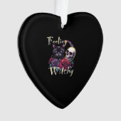 Feeling Witchy Black Cat Classic T-Shirt Ornament (Vorderseite)