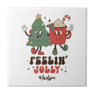 Feelin's Joli Weihnachtsfeiertage Funny Retro Name Fliese