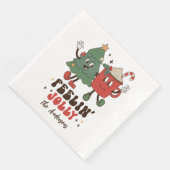 Feelin's Joli Weihnachtsfeiertage Funny Retro Name Serviette (Ecke)