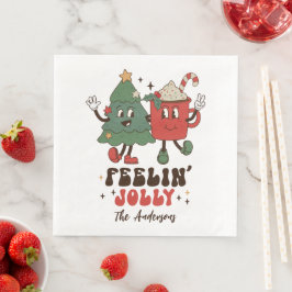 Feelin's Joli Weihnachtsfeiertage Funny Retro Name Serviette