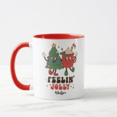 Feelin's Joli Weihnachtsfeiertage Funny Retro Name Tasse (Links)