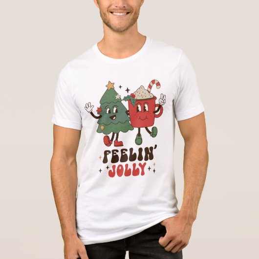 Feelin's Joli Weihnachtsfeiertage Funny Retro Tri-Blend Shirt (Vorderseite)