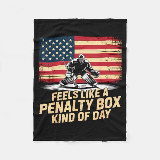 Feels Like A Penalty Box Kind Of Day Funny Hockey  Fleecedecke (Vorderseite)