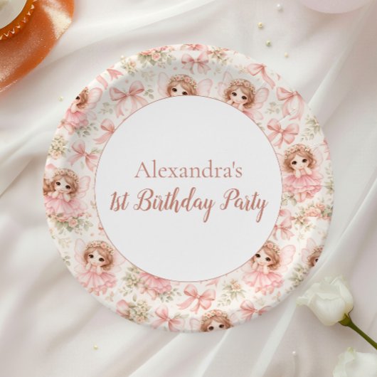 Feen 1. Geburtstag Whimsical Garden Pappteller