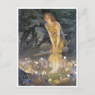 Feen am Mittsommerabend von Edward R. Hughes Postkarte