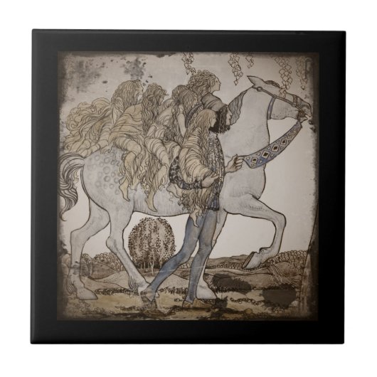 Feen am Weißen Pferd Fliese (Vorderseite)