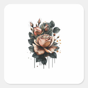 Feen-Ästhetik Goblincore und Cottagecore Pilz Quadratischer Aufkleber