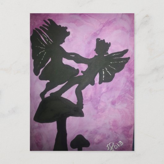 Feen auf Mushroon.jpg Postkarte (Vorderseite)