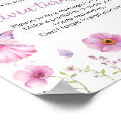 Feen-Blumen-Schmetterling-Geburtstags-Zeitkapsel Poster (Ecke)