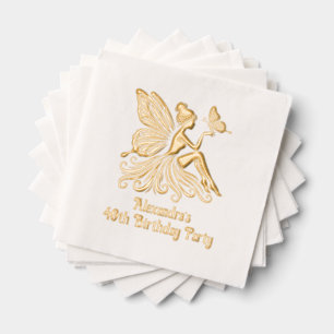 Feen-Dame mit Schmetterling Geburtstag jedes Alter Servietten Mit Folie