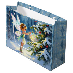 Feen-Dekoration eines Christmas Tree Cottage Core Große Geschenktüte