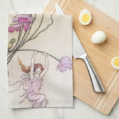 Feen, die auf Blume spielen Küchentuch (Viertel Falte)