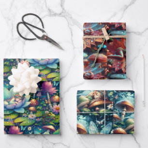Feen, die auf einer Blume schläft, personalisiert Geschenkpapier Set