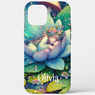 Feen, die auf einer Blume schläft, personalisiert iPhone 12 Pro Max Hülle