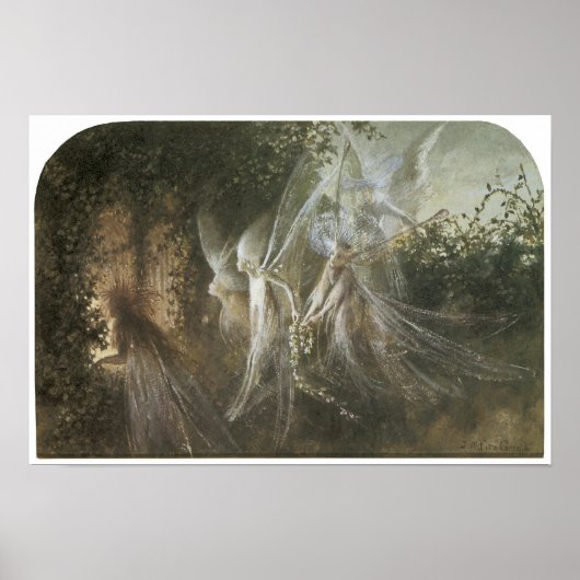 Feen, die durch einen gotischen Bogen schauen, c.  Poster (Vorne)