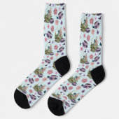 Feen-Drachen-Bücher-Tee-Freundschaft Socken (Linkes Detail)