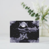 Feen, Drachen und Mond Postkarte (Stehend Vorderseite)