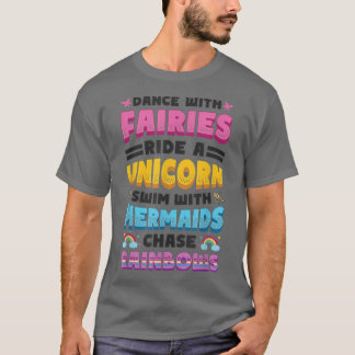 Feen Einhörner Meerjungfrauen Regenbögen Liebe Mä T-Shirt