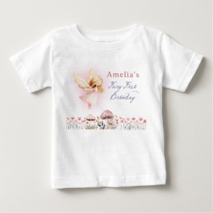 Feen Erstes Mädchen 1. Benutzerdefinierte Geburtst Baby T-shirt