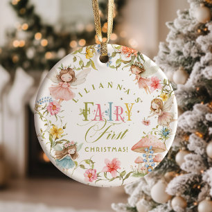 Feen Erstes Weihnachten 1. Geburtstag Verzaubert Keramik Ornament