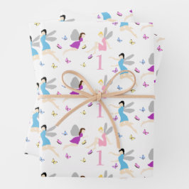 Feen-Erstgeburtstag Geschenkpapier Set
