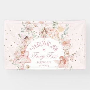 Feen-Erstgeburtstag Verzauberter Garten Whimsical Banner